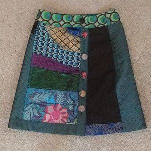 Desigual A-Line Patchwork Skirt
